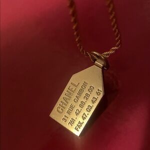 Upcycled Chanel dog tag style zipper charm necklace